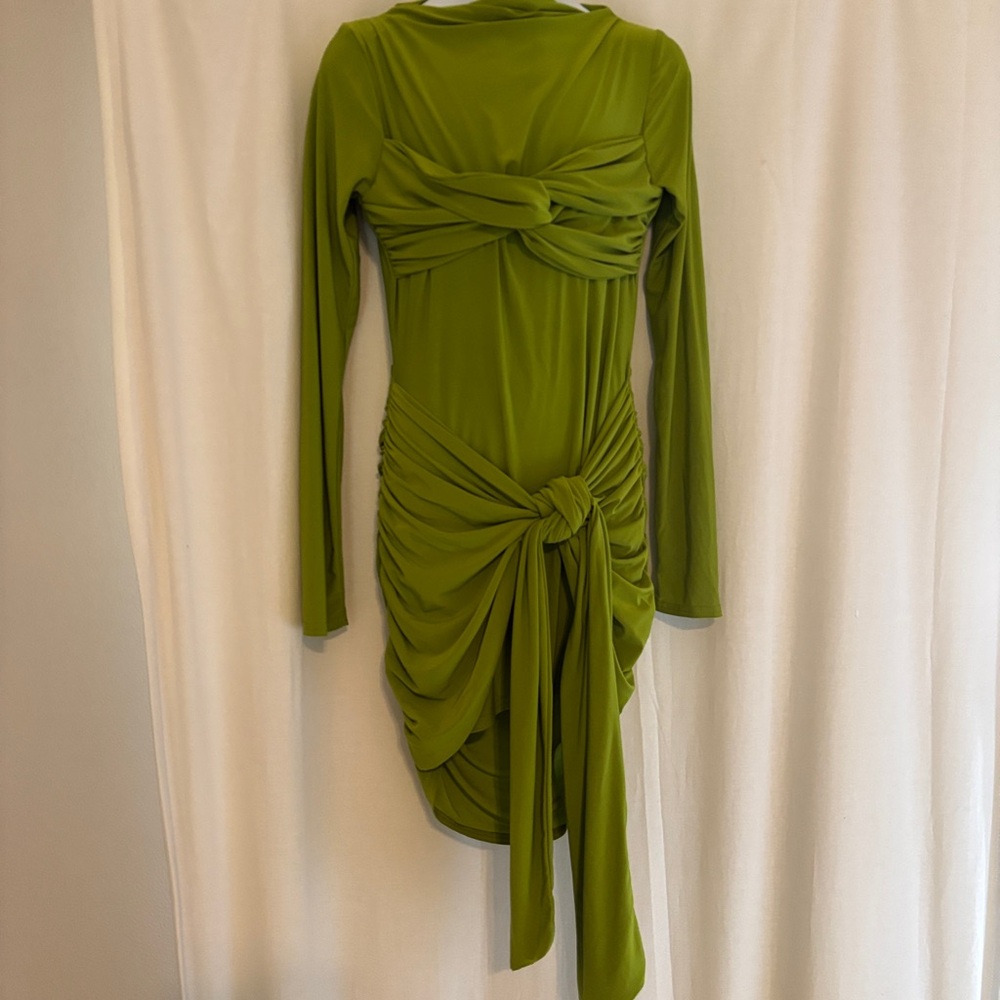 Boohoo Long Sleeve Green Dress